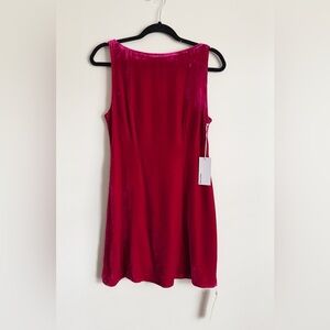 Reformation Brisbane Velvet Dress in Rhubarb